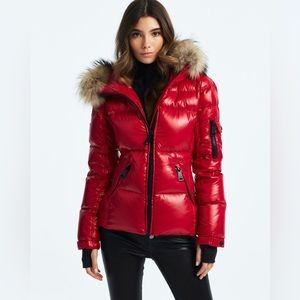 SAM. - (NWT) Blake Fur Trim Quilted Puffer Jacket - Red - Size S